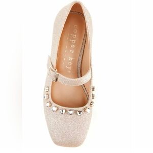 NWT Copper Key Glitter Mary Jane Heels in Champagne
